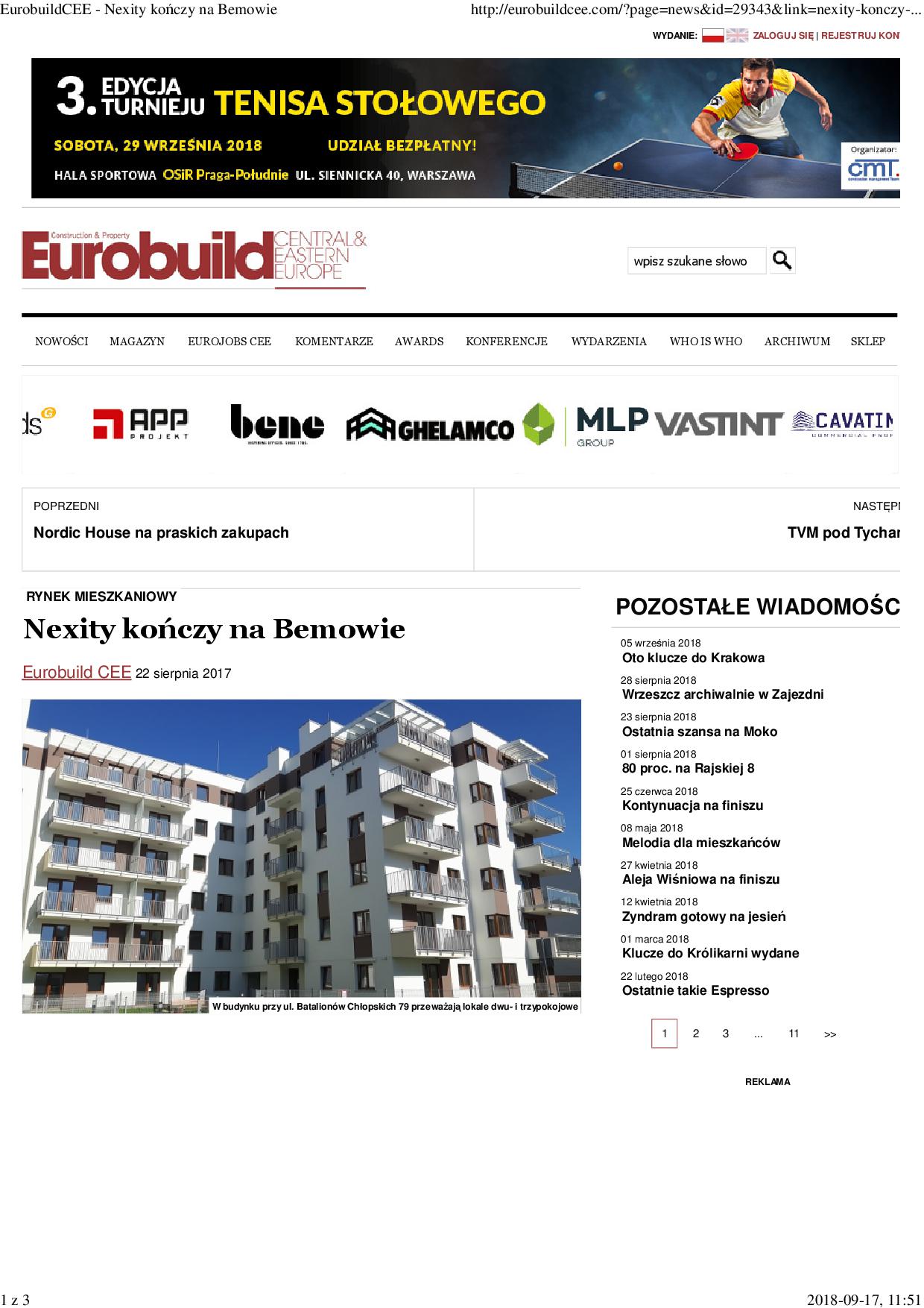 EurobuildCEE - Nexity kończy na Bemowie1